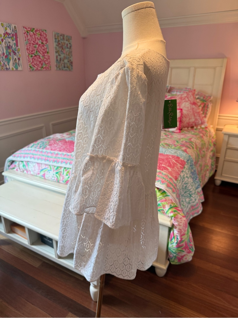 NWT Lilly Pulitzer White Lace Overlay Top - Picture 7 of 7